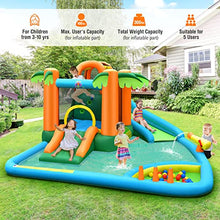 Costzon Inflatable Water Slide, Mega Water Bounce House Combo for Kids Outdoor Fun with Splash Pool, 780w Blower, Climbing Wall, Blow up Waterslides Park Inflatables for Big Kids Backyard Party Gifts