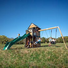 Backyard Discovery Canyon Creek Cedar Swing Set with Green Slide