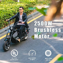 TOXOZERS 2500W Fat Tire Electric Scooter with Seat Black
