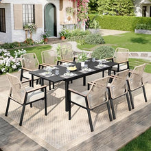 MIXPATIO Outdoor Expandable Table for 6-8, Large Metal Dining Table