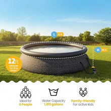 12ft x 36in Round Inflatable Ring Top Outdoor Above Ground Pool w/Pump