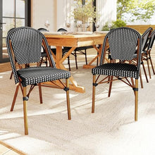 Martha Stewart Lily Pond Stackable Bistro Chairs, Black/White, 2-Pack
