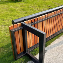 GRFIT Outdoor Bench Outdoor Bench for Park, Wooden Chair for Garden, with Lacquered Steel Structure, Rest Seat for Patio Garden Bench (Small)
