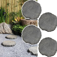 Elitix Stepping Stone Log Look Step Outdoor Large Stones 14" / 18" / 21", Stepping Garden Stone for Gardening Decorative, Walkway Pavers for Pathway Lawn Funeral(Color:Medium,Size:4-pcs)