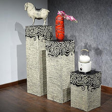ARCVOX Oriental Architecture Columns & Pedestal, Floor Ornaments Plant Stand, Flower Pot Holder for Garden Backyard, Miniature Pillars Landscape Decor (Size : 35.4in)