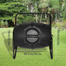 LHQYA Garden Compost Bin, 190L Outdoor 360° Tumbling Composter with Wheels, Built-in Air Pipe, for Fast Creation of Fertile Soil
