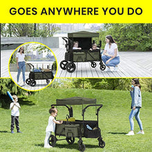 Delta Children Jeep Deluxe Wrangler Stroller Wagon with Cooler Bag and Parent Organizer Black/Olive Green