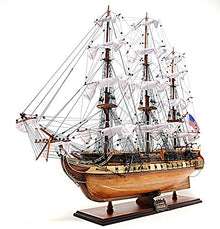 Old Modern Handicrafts USS Constitution Ship Model with Display Case Multicolor