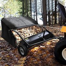 YITAMOTOR 48" Tow Behind Lawn Sweeper, 20 cu. ft.Leaf Collector