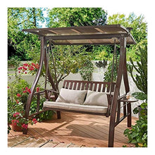 HAOKAZLBR Large Outdoor Porch Swing Garden Patio Swing Chair Porch Swing with Stand Outside Furniture Swing Chair, Waterproof Solar Power Supply Thickening Cushion Terrace Rocking Chair