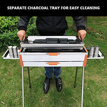 MNSSRN Outdoor Camping Stainless Steel Grill, Foldable Portable Lightweight BBQ Tool for Outdoor Cooking Picnic, Suitable for Travel