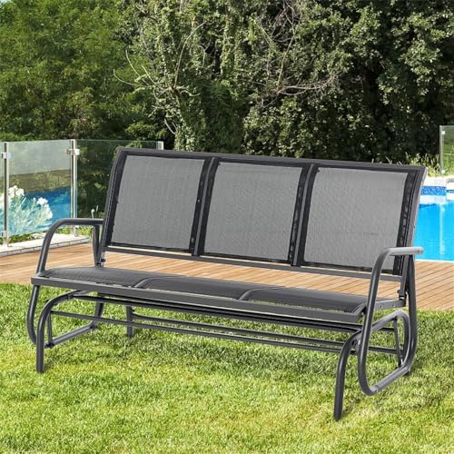 Outdoor Seats for Courtyard Comfortable for 3 People with Smooth Gliding