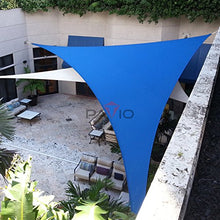 Patio Paradise 29' x 30' x 41.7' Triangle Super Ring Sun Shade Sail Blue, Large Shade Canopy Outdoor Heavy Duty Strengthen UV Block Fabric A-Ring Metal Spring Reinforcement - Customized