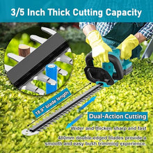 pealiritansemen Cordless Shrubber Shear + Grass Handheld Trimmer, 48 Cm Double-Edged Blade, Garden Cutting Edge Trimmer, 3000 mAh Removable Battery, for Trimming Hedges, Shrubs, Tea Trees,2batteries
