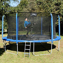 SKYTRIC Outdoor Trampoline with Flex Frame Net Blue