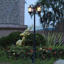 PAOOPA Outdoor LED Street Light, Double Head Landscape Light, Courtyard Pole Light for Fence Deck or Patio,2.7m