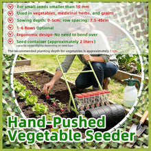 zhenmaster Manual Vegetable Seede, Hand Push Garden Seeder with Adjustable Row spacing. Available in 1/2/3/4/5/6 Row configurations, This Portable Manual Seeder Handles Corn, Soybean.(5row)