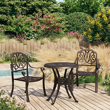 HKTMGDNG Cast Aluminum Bistro Set with 2 Chairs, Matte Bronze