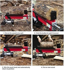 Electric Log Splitter, 8 Tons Splitting Power, Feller for 35cm Diameter Wood,with Foot Switch, Cross Head, 55cm Length
