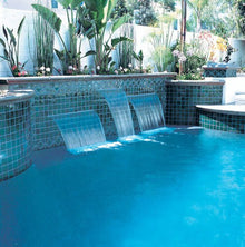 Majestic Water Spouts Nakano 24" Waterfall Spillway for Fountains, Pools, Ponds Silver Metallic