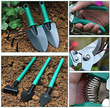 Feilx Garden Tools Set, 10 Pieces Gardening Tools with, Trowel Rake Weeder Pruner Shears Sprayer, Garden Hand Tools with Carrying Case Gardening Gifts -Gift for Women and Men (Color : Green)