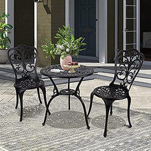 JKSVTF 3 Piece Aluminum Patio Bistro Set with Butterfly Design - All Weather Patio Furniture Sets with Umbrella Hole - Outdoor Table and Chairs