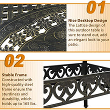 W WARMHOL Outdoor Cast Aluminum Patio Table, 60” Rectangular Bistro Table with 2’’ Umbrella Hole for Patio Furniture Garden Deck Backyard