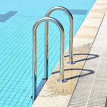 Swimming Pool Handrail 304 Stainless Steel Pool Ladder for Garden Backyard Pools Tube Wall Thickness 1mm 250lbs Load Capacity/Silver / 2 Step (Silver 2 Step)