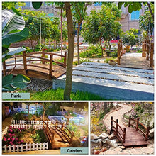 Katzowen Garden Wooden Bridge Rustic Fish Pond Bridge with Double Siderails, 55" Wooden Footbridge for Muddy Lowlands, Channels, Creeks, Garden Ornaments Park Walkway