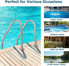 Etsuosy Inground Pool Ladder, 304 Stainless Steel, 2-Step with Handrail, 25.6 x 52.4 Inches, Anti-Slip Steps, 440 lbs Load Capacity