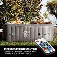 SereneLife Portable Hot Tub 6-Person Square Inflatable Spa with 130 Bubble Jets, LED Lights