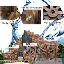 Fountain Water Feature for Garden Outdoor Wood Water Wheel Waterfall Decorative Balcony Ornamental Pond Waterwheel Fountain Vintage Rustic Freestanding Feng Shui Wheels for Patio Pond Pool (Size : 80