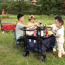 Outdoor Folding Utility Wagon Offroad Folding Trolley, Garden Transport Handcart, for All Surfaces, Load-Bearing 85kg/187lbs (Style 1)
