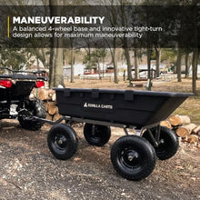 Gorilla Carts Poly Dump Cart, 1500 lb. Capacity, 10 Cu Ft, Black