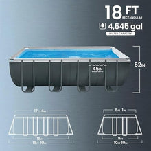 18' x 9' x 52" Rectangular Above Ground Swimming Pool Set w/Filter Sand