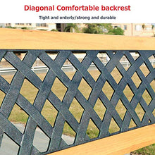 ELUKHT Park Garden Terrace Benches Outdoor Bench, Weatherproof Lounge Benches with Cast Iron Frame and Solid Wood, 2-3 Seater Courtyard Bench with Backrest Armrests (Benches)