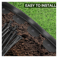 No Dig Durable Garden Landscape Edging Kit, 2" Tall Black Plastic Lawn Border for Landscaping, Flower Gardens(100FT)