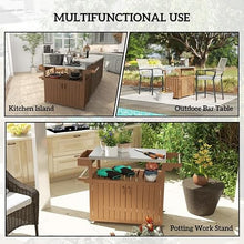 Outdoor Grill Cart with Stainless Steel Tabletop & Storage Cabinet