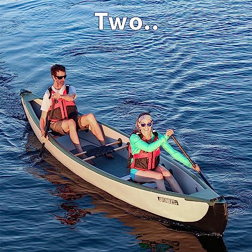Sea Eagle TC16 Inflatable Canoe with Wood Web Seats, Pump, Bag & Optional Paddles Green and Gray
