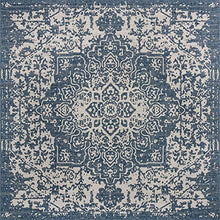 Unique Loom Jill Zarin Outdoor Collection Area Rug - Dubai 13' Square Blue/Ivory