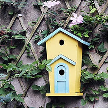 Feiyx Nest Bird Toy with Bells,Double-Layer Villa Bird's Nest House Feeder,Gardening Landscaping Cabin Birdhouse Outdoor Decoration,Steel Multi-Feeder Kit Stand for Attracting Wild Birds (Color : A)