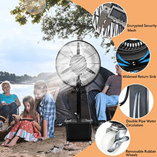 HUXUZYDY Misting Fan Waterproof Spray Cooling Fan Industrial Fan Outdoor Water Misting Fan Patio Water Tank Electric Fans Heavy Duty, 3 Cooling Speeds,81cm/31.9in,81cm/31.9in