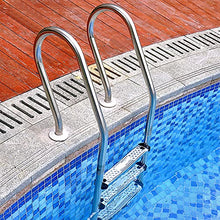 Pool Ladder 304 Stainless Steel Swimming Pool Handrail with 3 Non-Slip Steps for Garden Backyard Pools No pre-Embedded/Silver / 158x65x50.2cm (Silver 158x65x50.2cm)