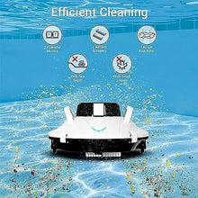 KANGJIEM 30W Cordless Automatic Pool Cleaner, 90° Climbing Wall Swimming Pool Cleaning Robot, with 180 Mins Running Time, Strong Suction, Dual Motors, with Top Handle