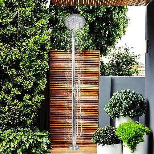 CFDZCP Outdoor Shower kit Portable Outside Shower W/Showerhead & Valve Controls, Outside Shower Station Fixture Rustproof Riser Garden Shower for Backyard Poolside Beach Spa