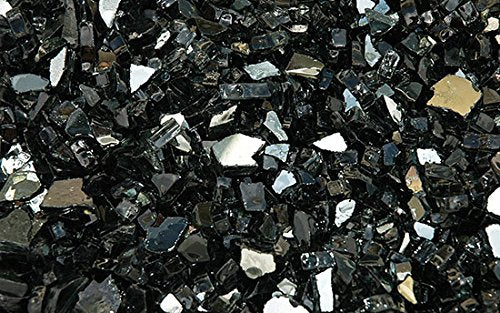 Fire Glass for Fire Pits Black 1/4" for Reflective Glass Pellets (100Lbs)
