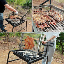 Stainless Steel Rotating Grills,BBQ Charcoal Grills with Storage Tray,Reversible Stainless Steel Grill Net,Drawer Charcoal Basin,Universal Moving Wheels,Grill Whole Chicken,Fish