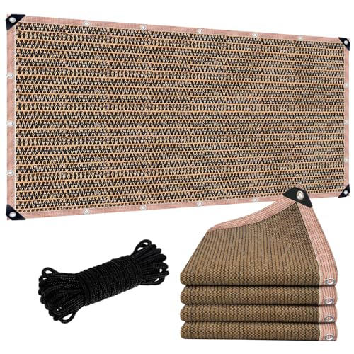 ZGLCQSGY 49'X62' Outdoor Shade Canopy Brown Breathable 90% UV Block Shade Cloth for Patio Garden Backyard (We Make Custom Size)