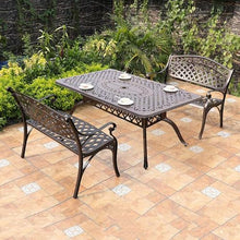ERoomQ Outdoor GThe Bench,40-inch Patio GThe Bench Outdoor Metal Double seat, Cast Aluminum Frame Rose Antique Finish Park Chair