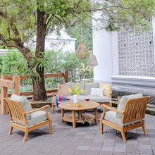 Cambridge Casual Robin Teak Wood 4 Piece Patio Conversation Set Natural Teak